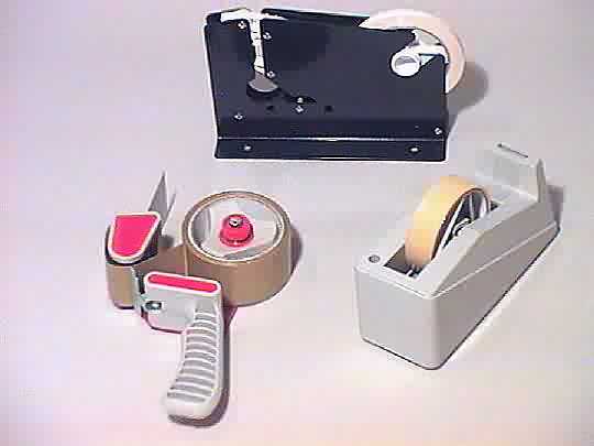 Various types of tape dispensers