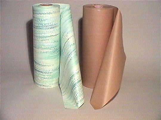 Rolls of Random design and brown wrapping paper