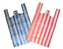 striped vest-shape plastic carrier bags