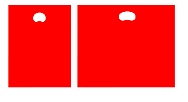 Graphic showing red polythene carrier bags