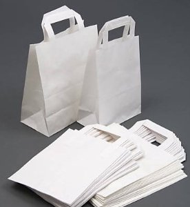 Photo of white paper carrier bags